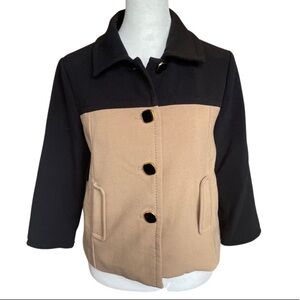 Banana Republic camel and black cropped pea coat PXS